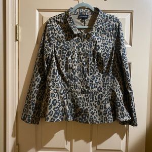 Leopard Peplum jacket 16